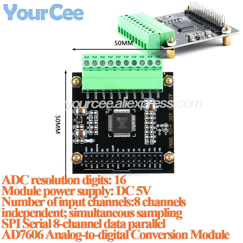ADS8688 ADC Data Acquisition Module DAC8563 DAC1220 AD9226 DAC8550