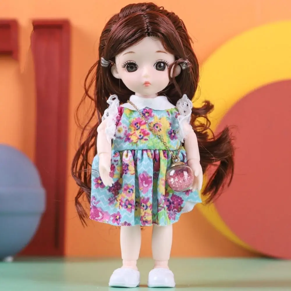 

Mini Dolls with Clothes BJD Dolls Dress Up PVC Simulated Eye Hinge Doll Enamel 3D Eye Removable Joints Doll Birthday Gift