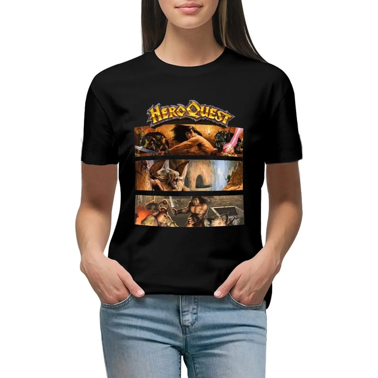 

Heroquest 90's T-Shirt animal print sports fans tees womans clothing