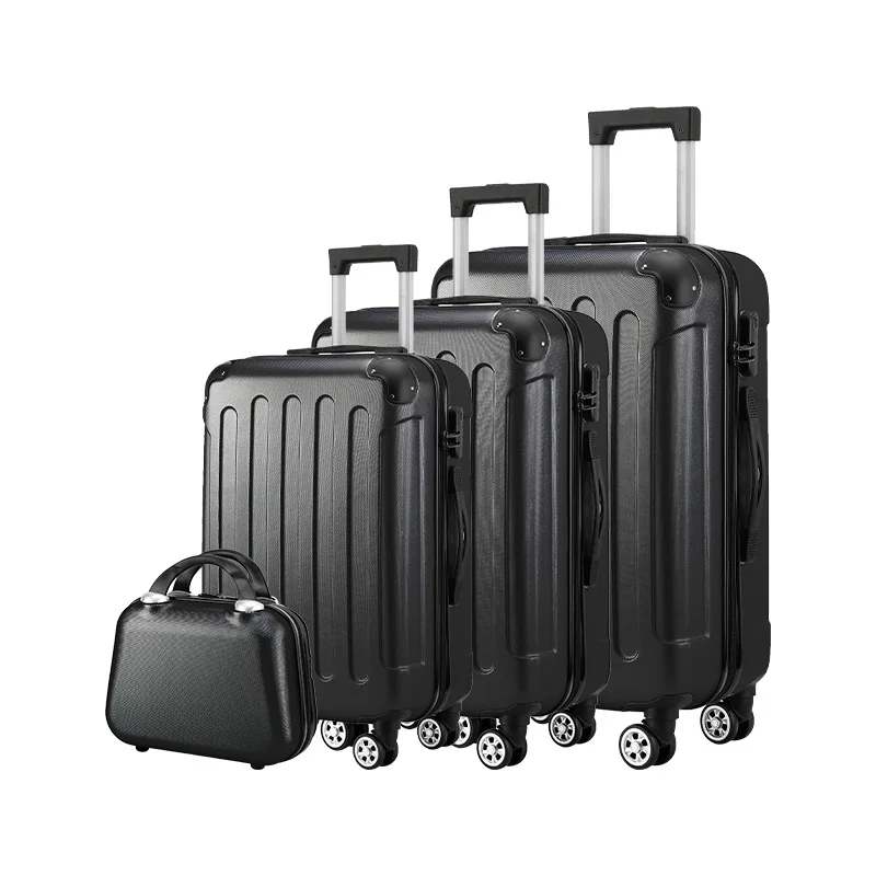 Wholesale new 4 in1 hardside luggage  valise de voyage 4 pcs  suit case bags trolley travel Abs Pc suitcase