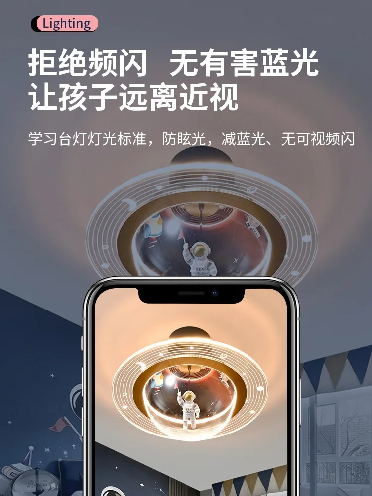 Cartoon ruimte astronaut maan landing mode creatieve jongen