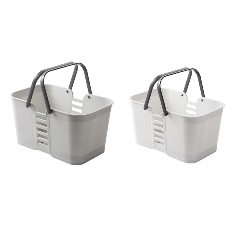 

AS60-Shower Basket Tote Plastic Storage Basket With Handles Pool Beach Basket