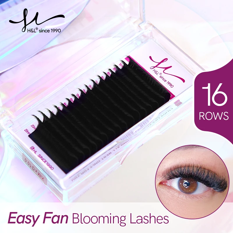 Easy Fan Lashes Faux Mink Eyelash Extension Fast Bloom Austomatic Flowering Self-Making Volume Soft Natural Makeup Beauty