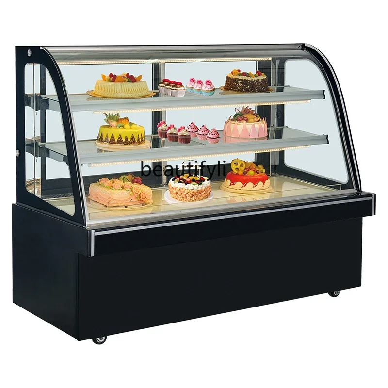 

Cake refrigerated commercial fruit mousse air-cooled desktop curved fresh-keeping display cabinet