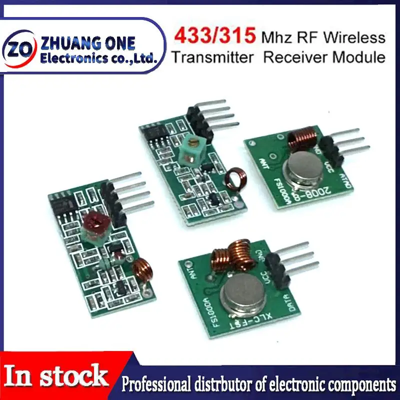 433Mhz RF Wireless Transmitter Module and Receiver Kit 5V DC 433MHZ/315MHZ Wireless For Arduino Raspberry Pi /ARM/MCU WL Diy Kit