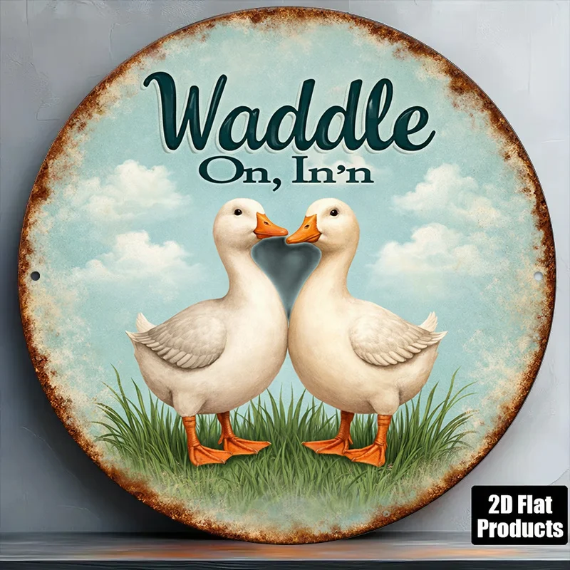 2D Flat Round Sign, Vintage Plaque about 
