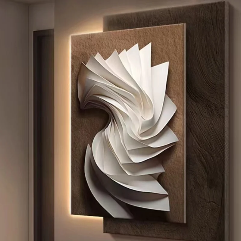 

Светодиодный светильник в итальянском минималистичном стиле для декора гостиной, высококачественная художественная 3D-картина из песчаника, подвесное панно.