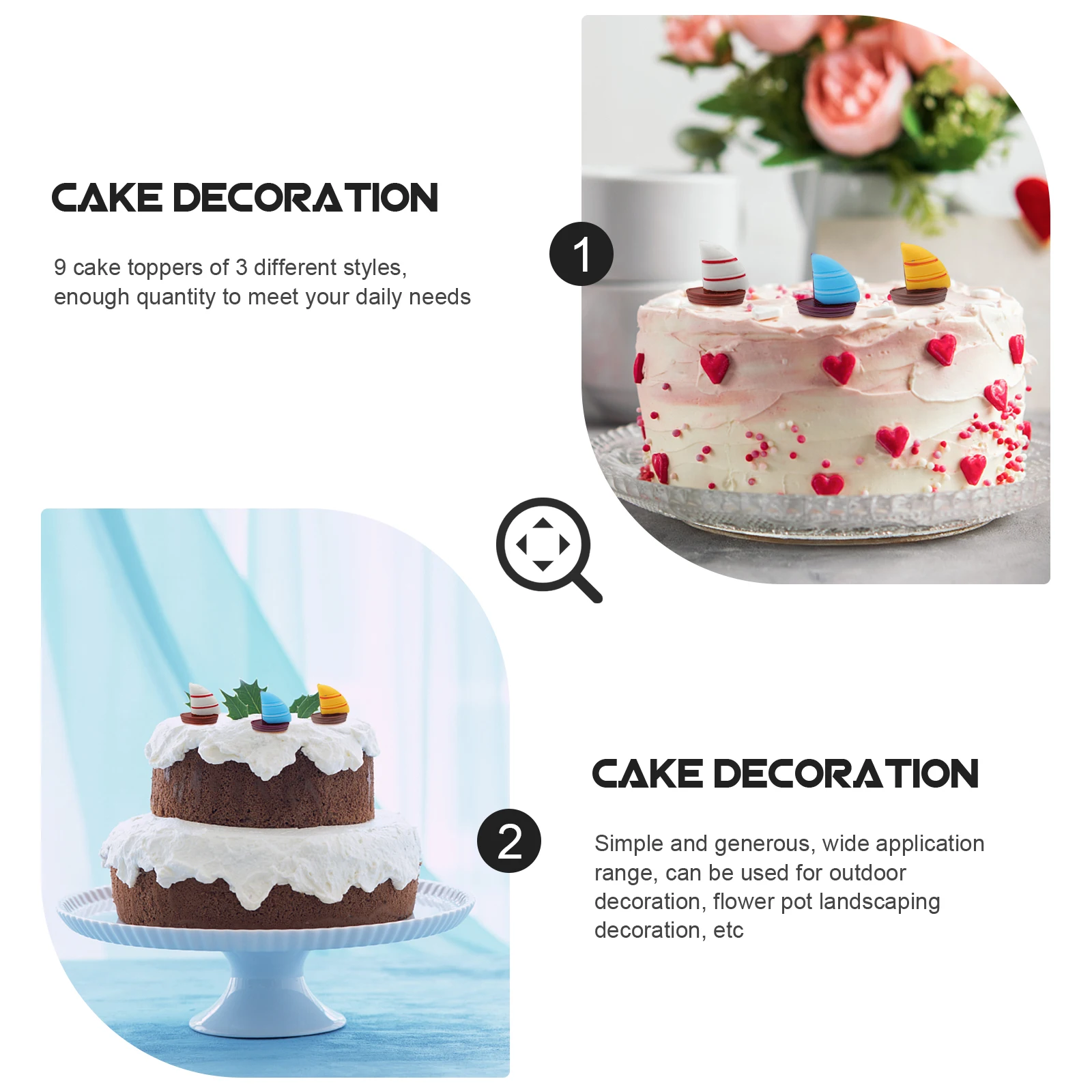 

9 Pcs Small Sailing Boat Ornament Dessert Toppers Yacht Cake Sailboat Office