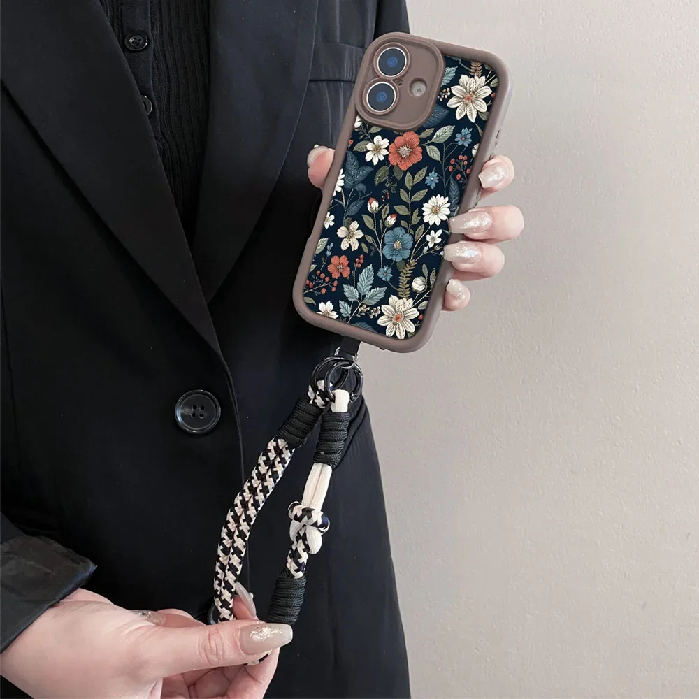 Cxd5Custodia con cordino a tracolla floreale per Samsung A56 55 36 26 16 06 15 35 25 54 34 24 73 53 21 71 51 31 72 52 32 14 12 13 17 07