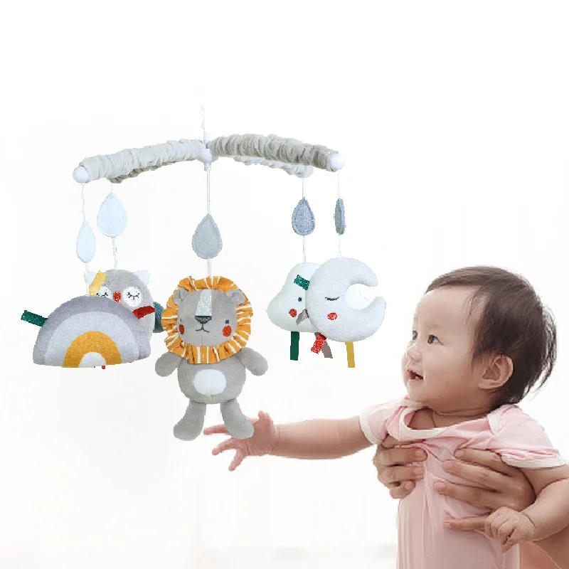 Soporte móvil para cuna de bebé, campana para cama, sonajero, carrusel giratorio de 360 ° + caja de música, juguetes colgantes para niños y niñas recién nacidos de 0 a 12 meses