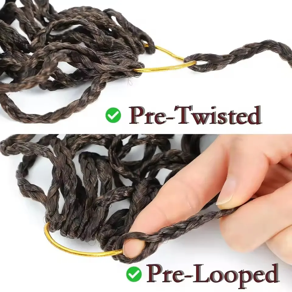 10 インチプレループかぎ針編みヘア黒人女性のためのゴーゴーカールかぎ針編みヘア人工毛もつれのない自然な外観カーリーヘア