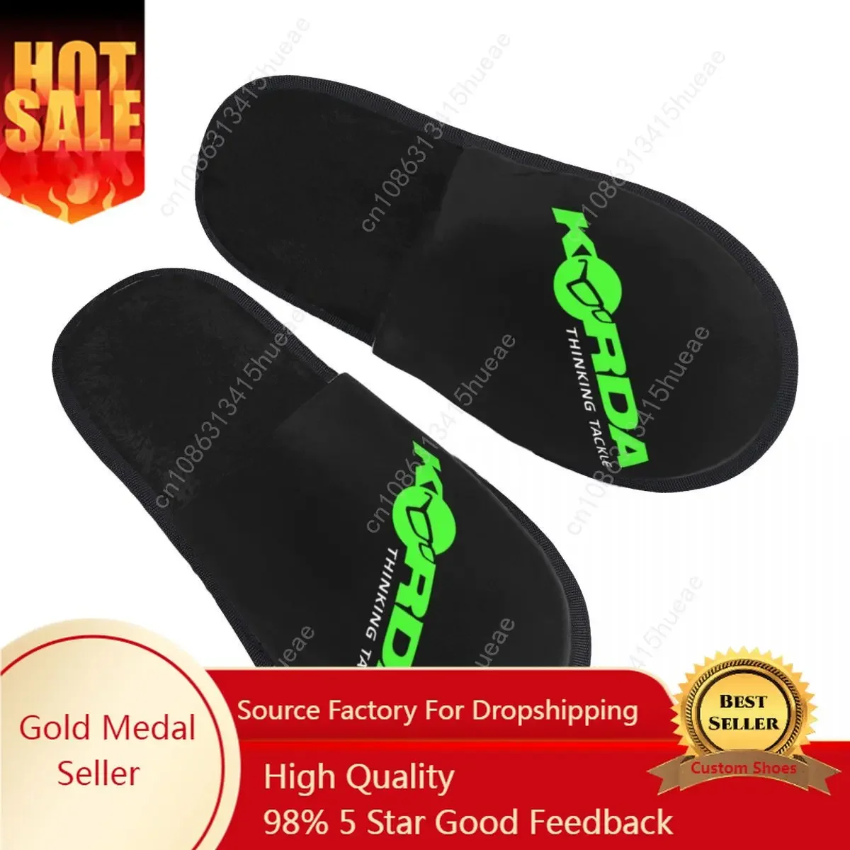 

Korda Fishing Logo Guest Slippers for Hotel Women Custom Print Fish Carp Fisherman Gift House Shoes