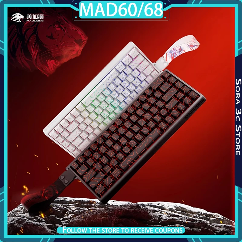 FGG MADLIONS MAD60 MAD68 HE لوحة مفاتيح سلكية للألعاب 8k مفتاح مغناطيسي مشغل سريع الكمون المنخفض RGB لوحة مفاتيح ألعاب مخصصة