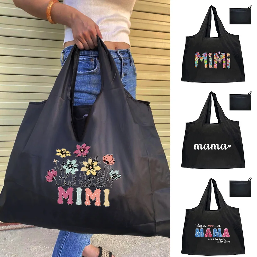 

Tote Bag Eco-Friendly Folding Shopping Bag Reusable Portable Shoulder Handbag for Travel Grocery Fashion Mom Series