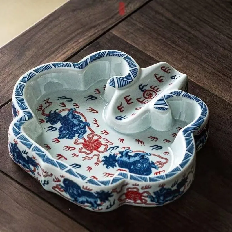 

1PC Ashtray Blue and White Ceramic Cigar Living Room Home Creative Ceramic New Large Creative Fashion Chinese Style