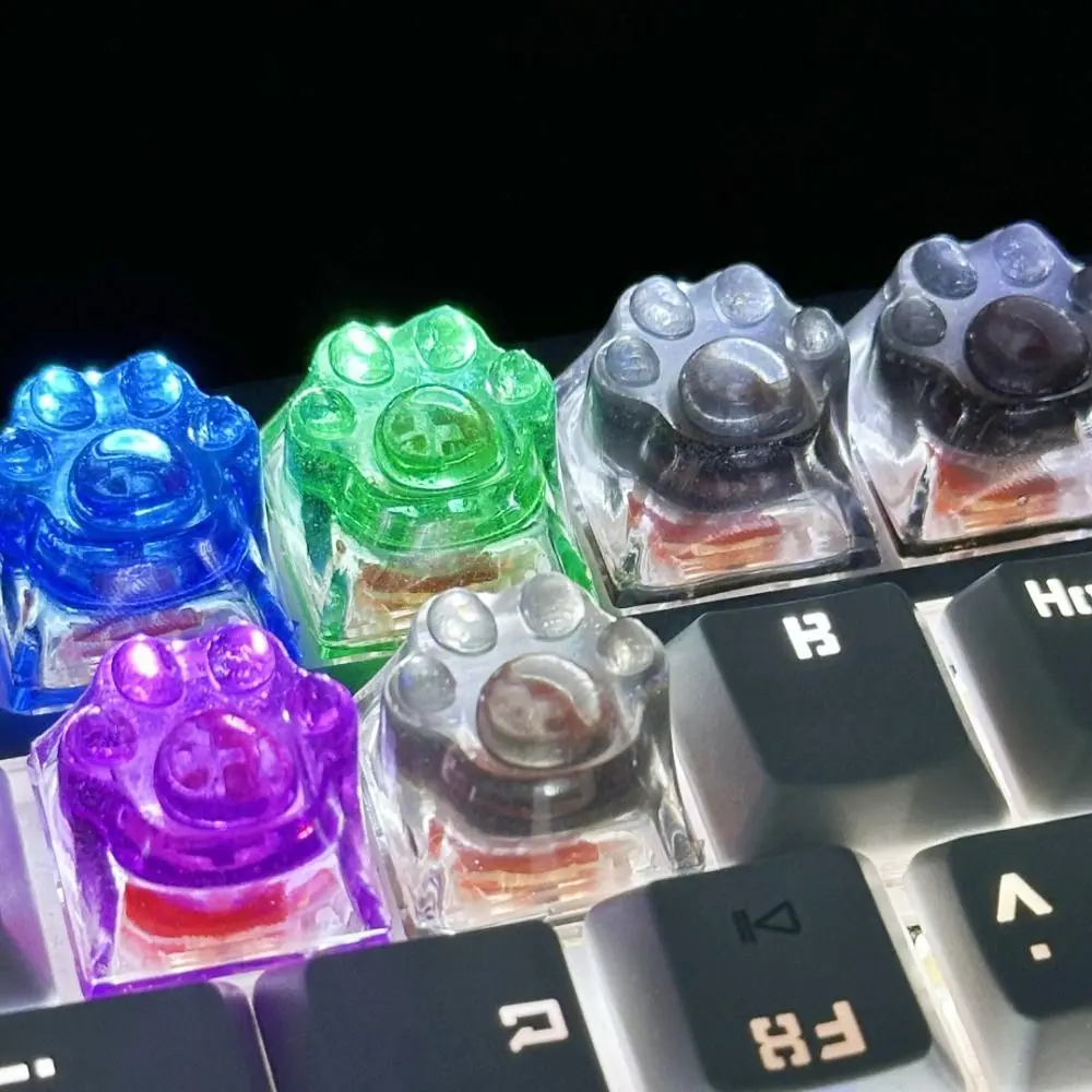 

Transparent Cat Claw Keycaps Girly Romantic Cat Claw Keyboard Cap Cross Axis OEM R4 Mechanical Keyboard Keycap