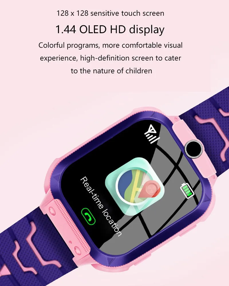 

Kids Smart Watch 2024 New Sim Card Smartwatch For Children Sos Call Phone Camera Voice Chat Photo Boy Girl Gift Color Screen Q19