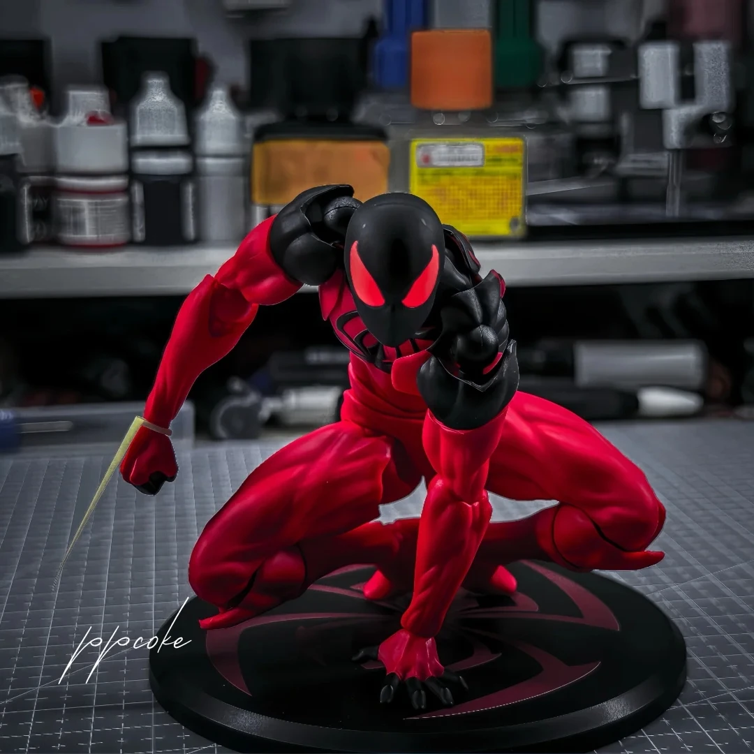 ホットな新作おもちゃ スパイダーマン 赤と黒のスーツ シンビオート ケイン アクションフィギュア アニメおもちゃ コレクター向け限定ギフト