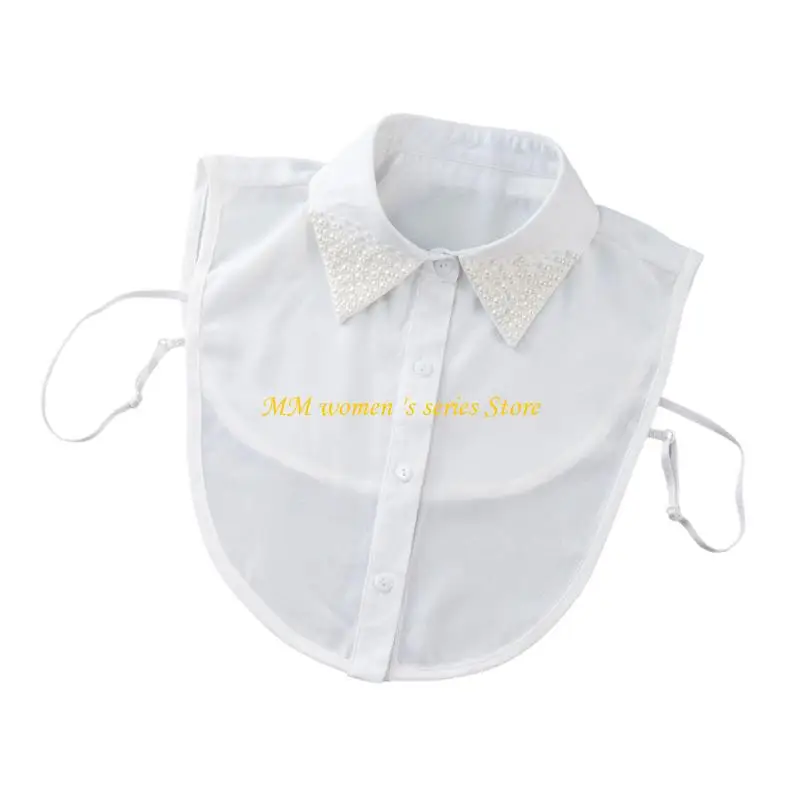 Q39C ديكورات اللؤلؤ طوق صناعي قابل للفصل للنساء ملابس مختلفة #2