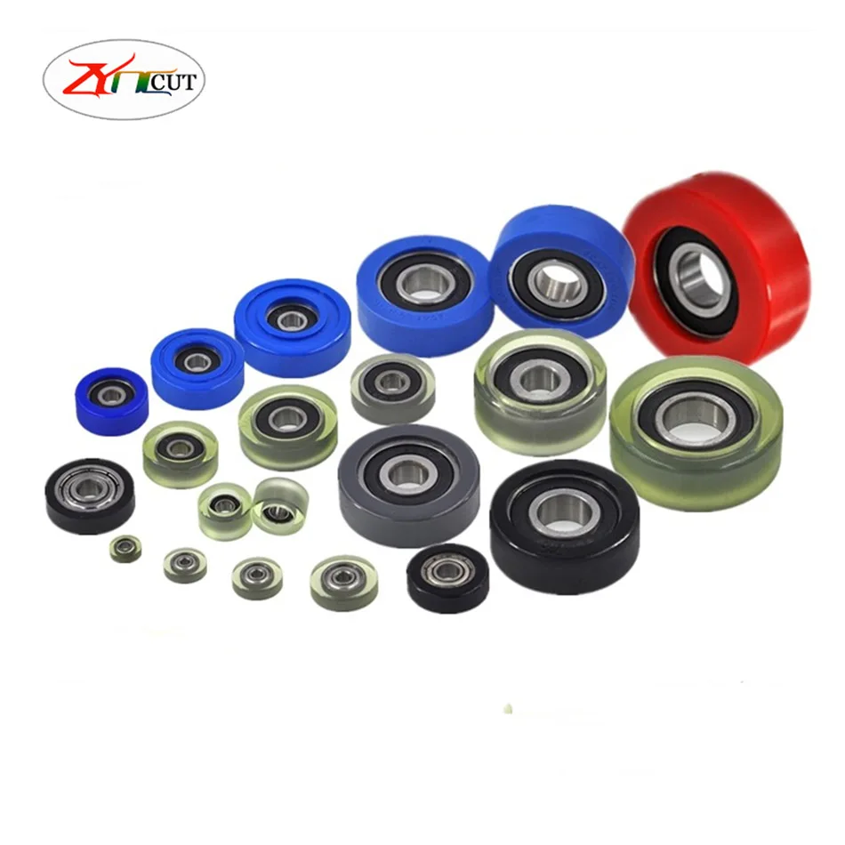 

PU604 605 606 608 Polyurethane coated bearing Silent wear-resistant PU roller guide roller bearing Rubber roller bearing