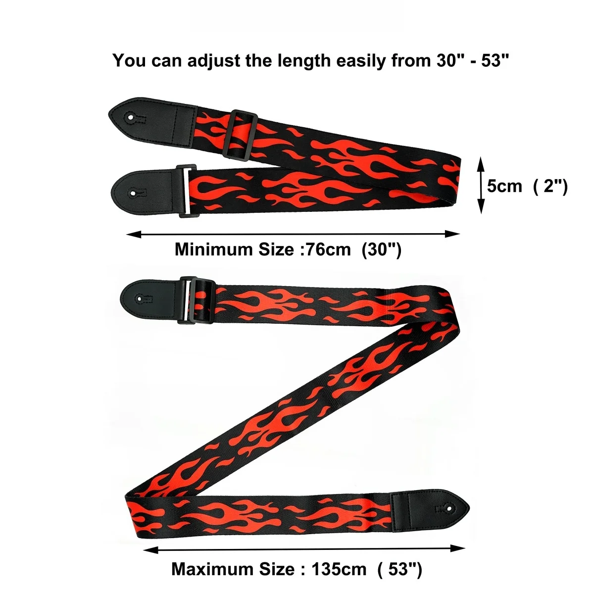 Miwayer Guitar Strap Leather Ends Adjustable Electric Guitar Straps/With PatternFor Electric, Bass& Acoustic Guitars