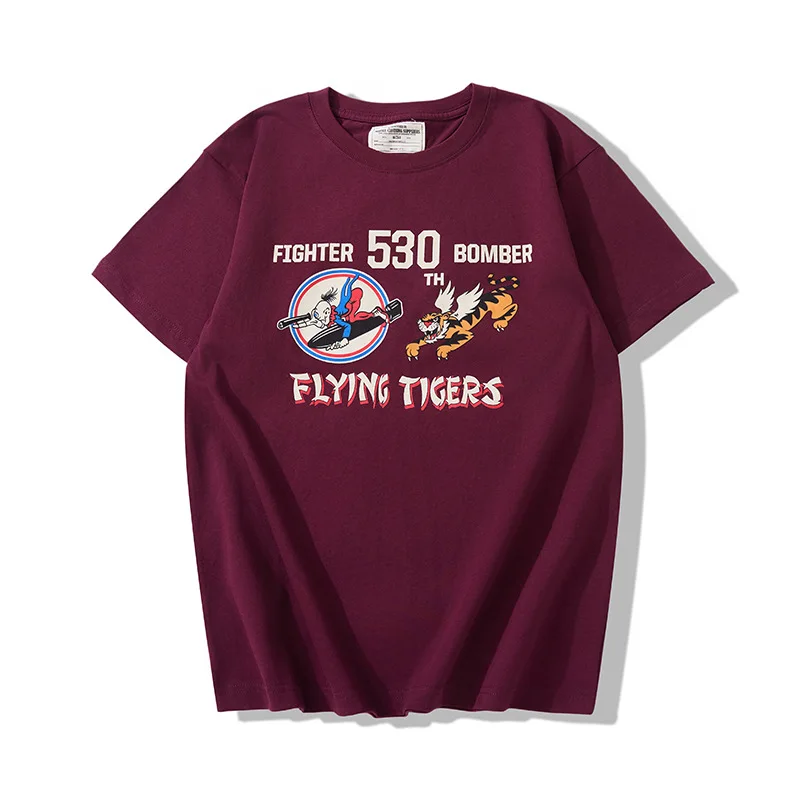 American Amikaji Workwear Casual T-shirt 530th Squadron T-shirt 200g American Military Retro Round