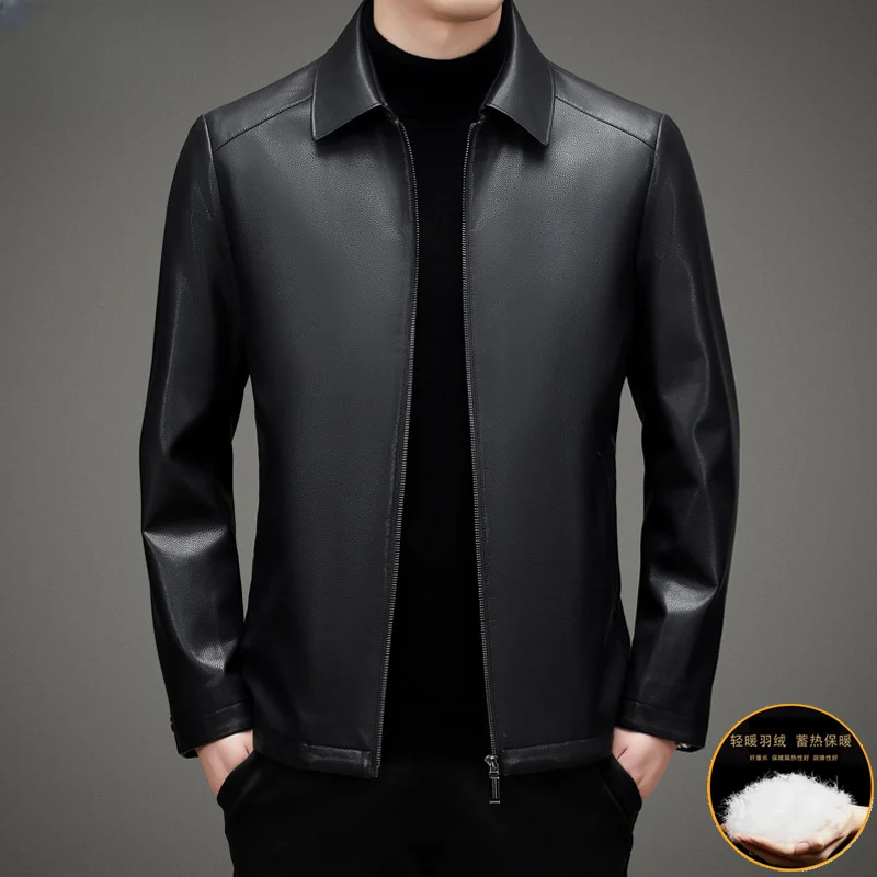 

Genuine Leather Jacket Men 90% White Duck Down Coats Warm Winter Jackets for 2023 Fashion Male Coat Casaco Masculino