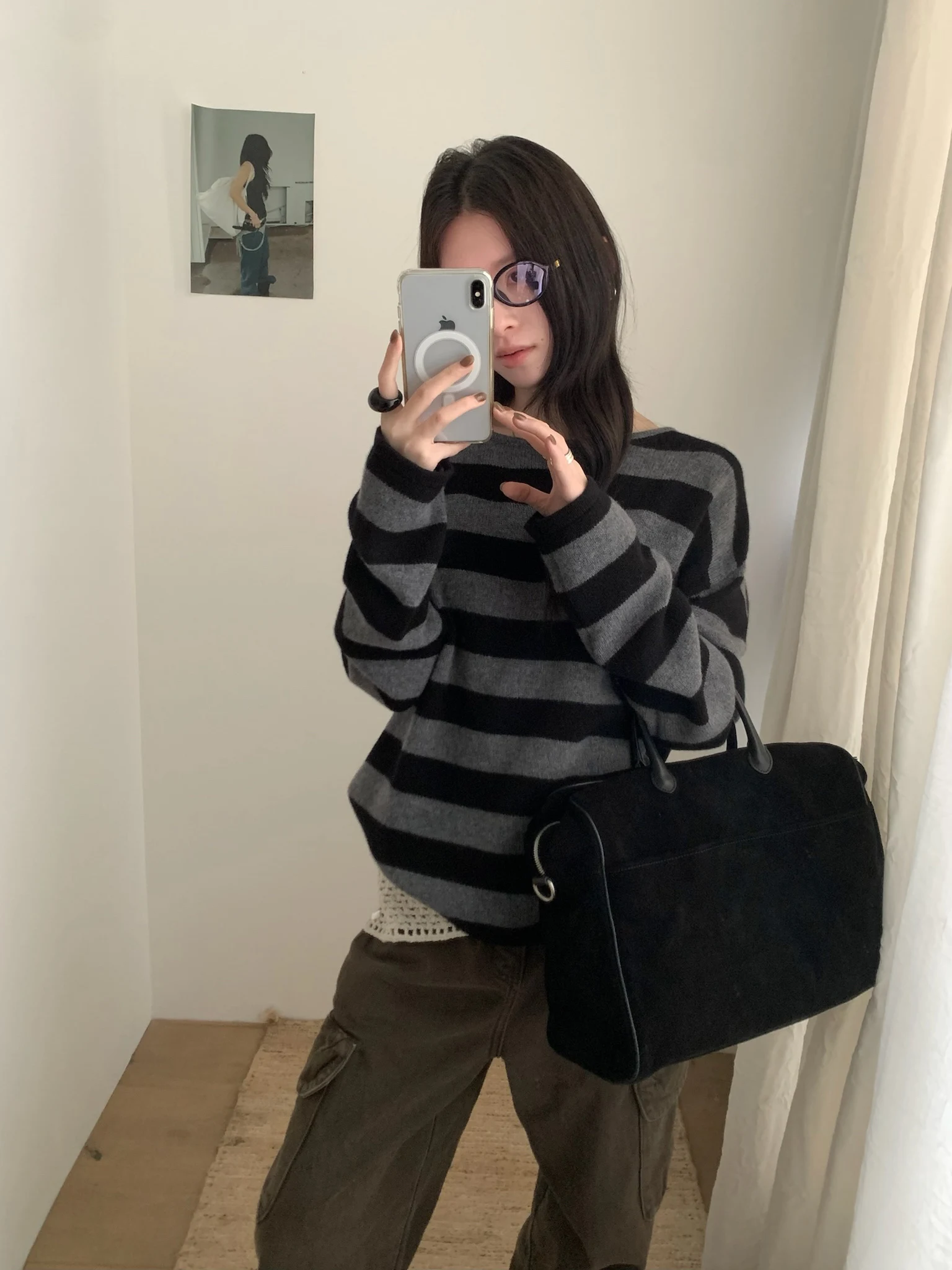 

Свободный вязаный свитер в полоску для женщин: повседневный, осенне-зимний, модный, комфортный, теплый, с цветовыми блоками, для расслабляющего образа