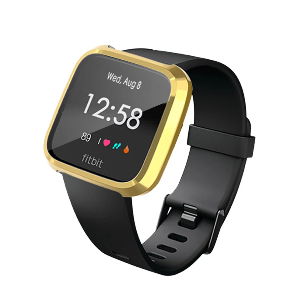 

Durable Tpu Watch Protective Frame Cover Protective Shell Anti-Drop Case Compatible with Fitbit Golden