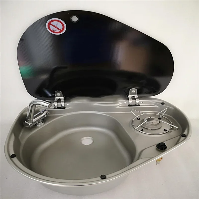 RV Camping Sink (No Faucet) with Flip-Top Basin—RV Accessories Suitable for Travel Trailers and Converted RVs