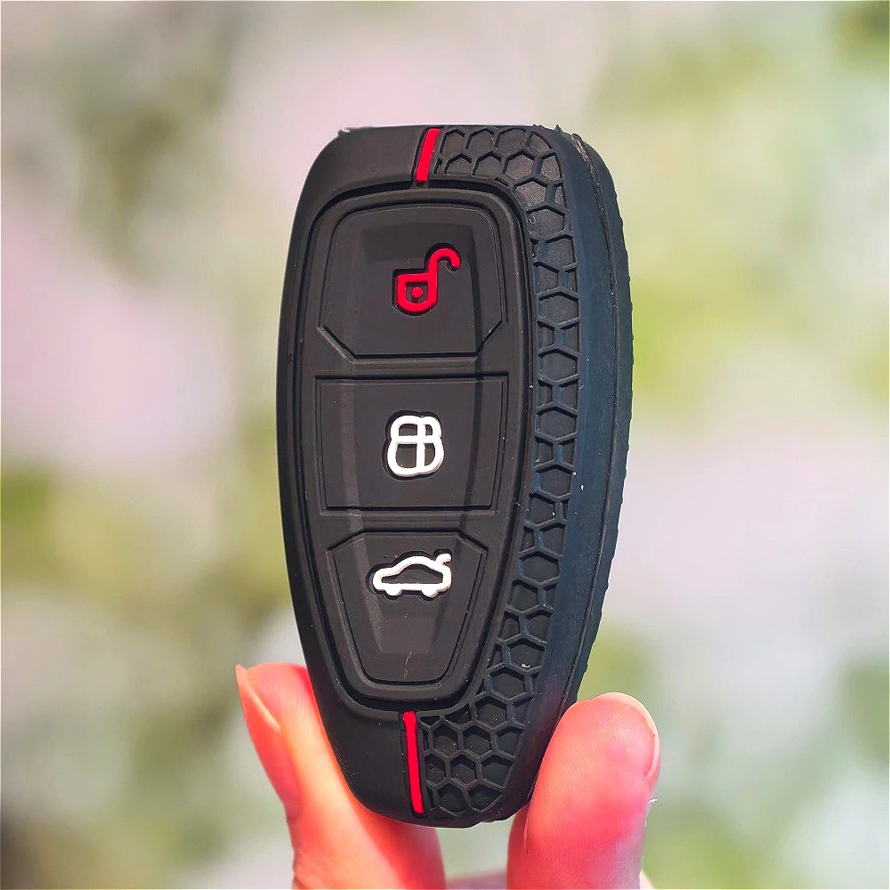Car Key Pack for Ford ST Line Fiesta Focus Mondeo Ecosport Kuga Puma Edge Escape Metallic Silicone Car Key Fob Case Accessories