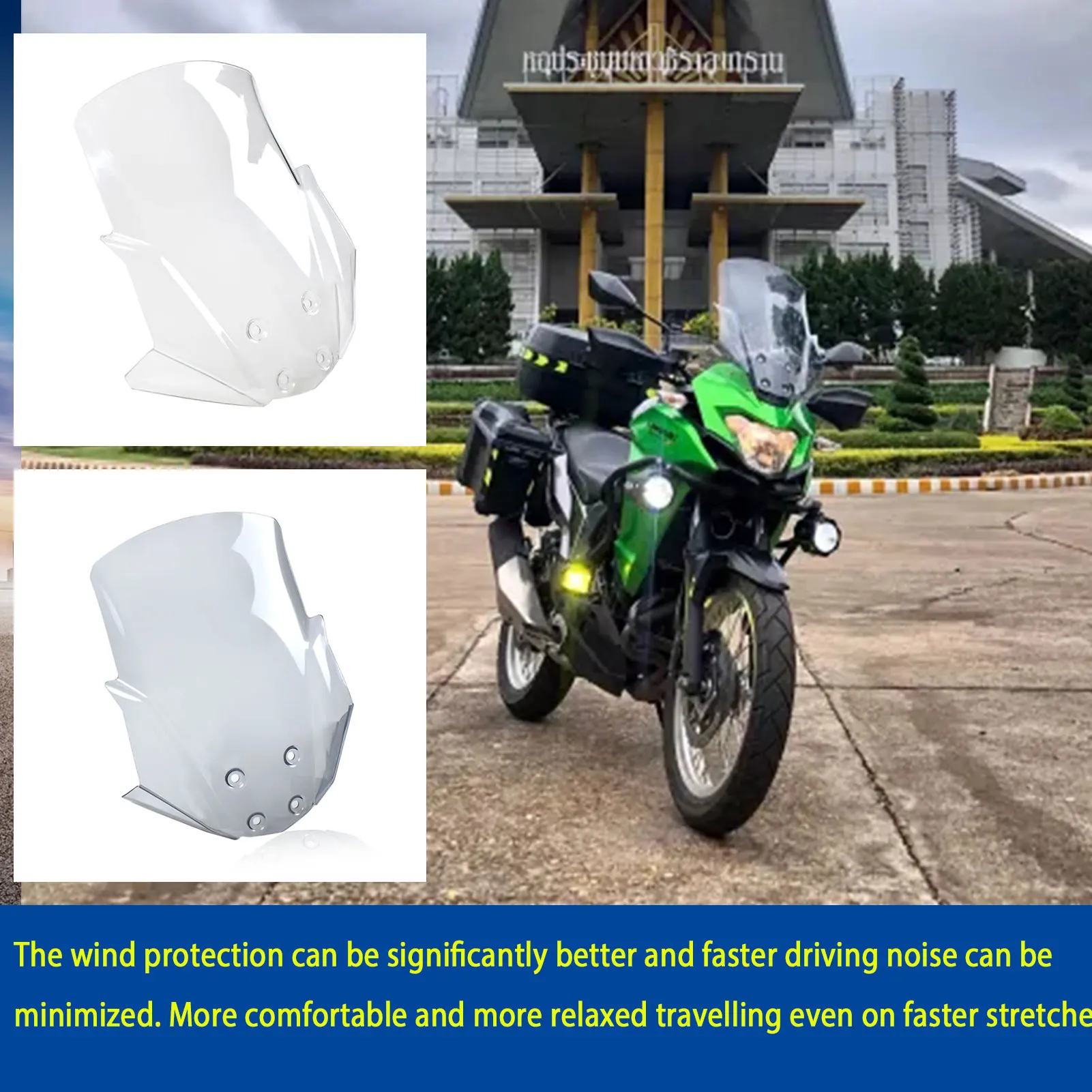 オートバイのフロントガラスフロントガラスカワサキ-versys-x-300-2017-2024-versys-x300-フロントウインドシールドスクリーンエアディフレクター