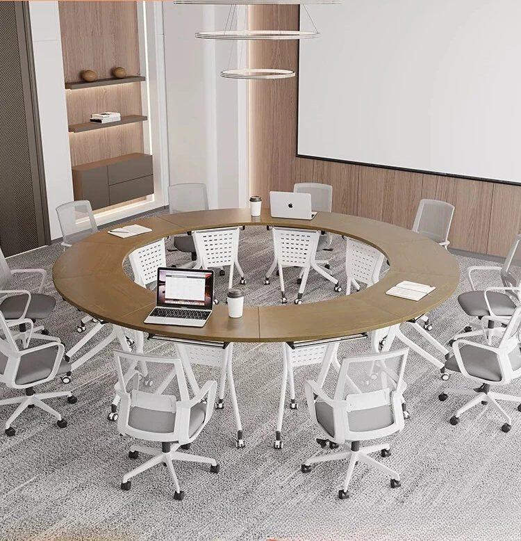 

PYJ round folding meeting modern simple movable free combination solid wood desk