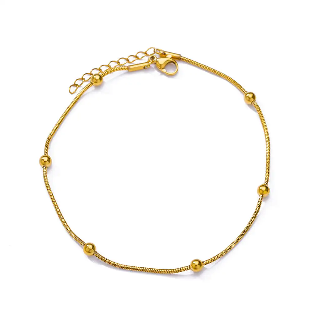 Zircon Cross Anklets for Women, Double Chain Design