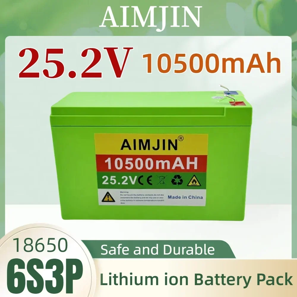 

18650 6S3P Lithium-ion Battery Pack 25.2V 10500mAh Rechargeable Battery Built in BMS 25.2V Suitable for Electric Bicycle