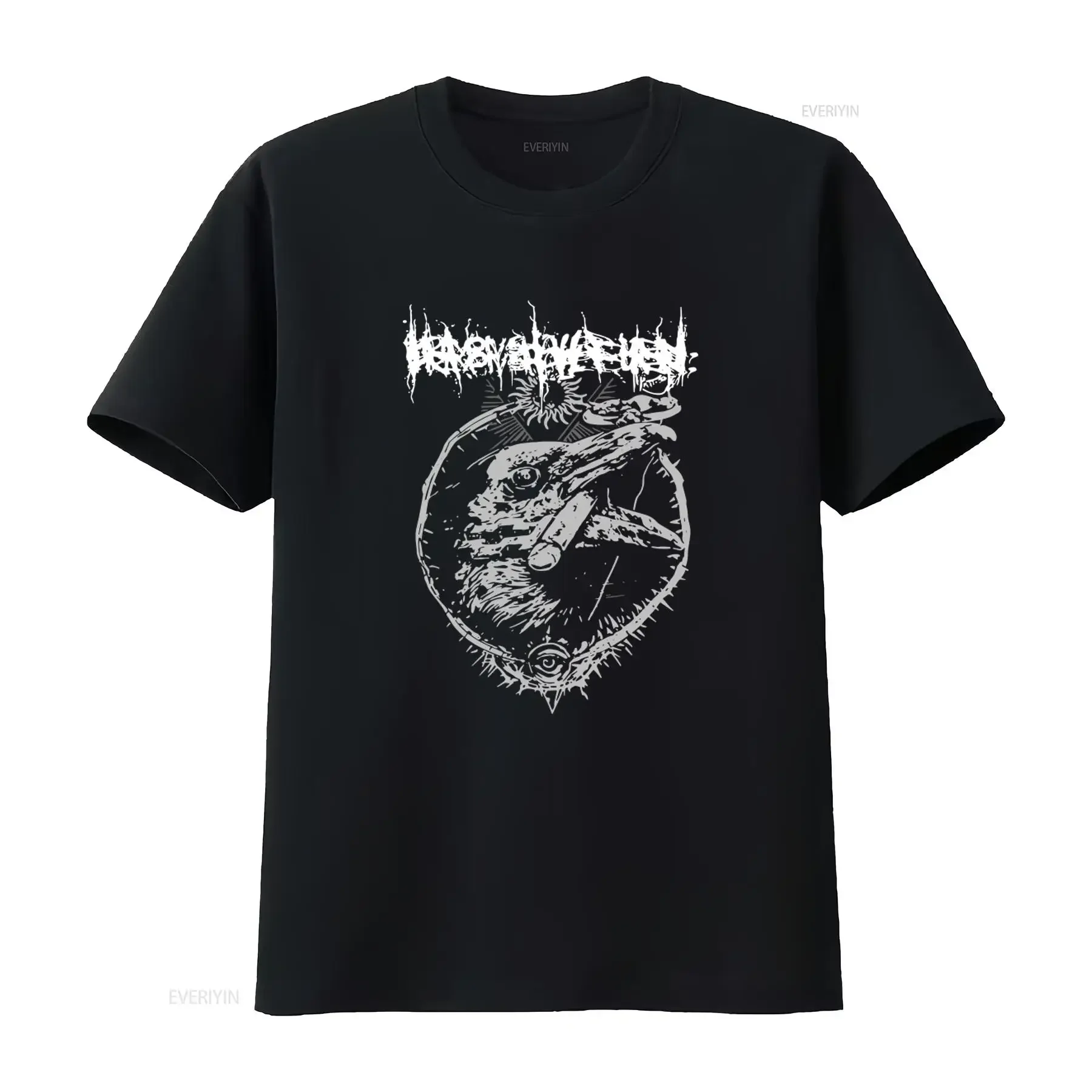 Heaven Shall Burn T shirt Death Metal Iconoclast Crow Print Rock Band vintage Washed fashion Breathable Casual