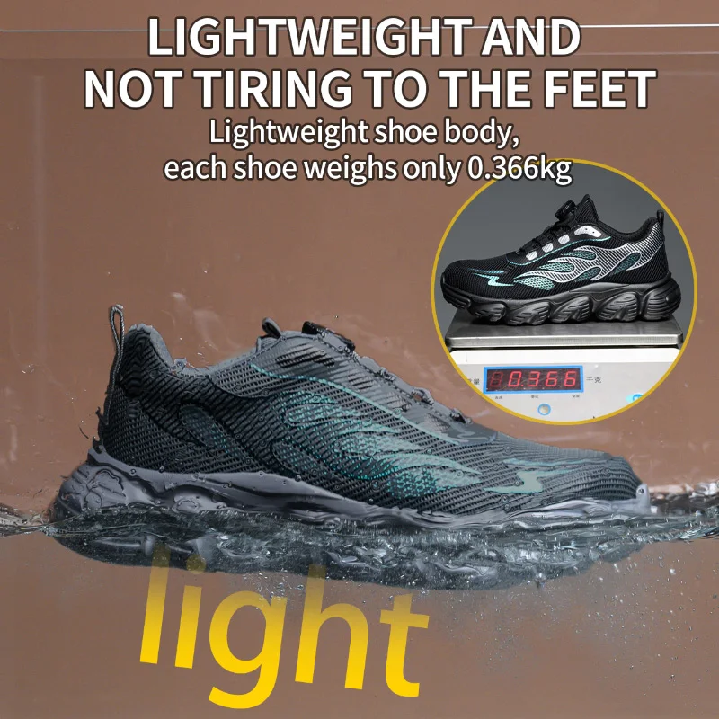 Lynjacye Werksneakers met roterende gesp in sportstijl Beschermende schoenen Lichtgewicht veiligheidsschoenen EVA-werkveiligheidsschoenen met zachte zolen