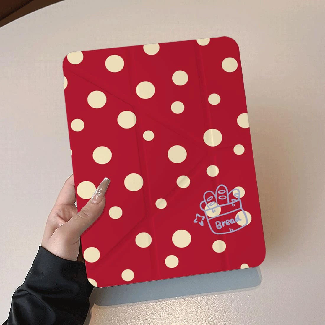 Red Polka Dot Bread Tablet Case For iPad Pro 11 12.9 13 A16 M2 M4 M3 M5 Shell 9.7 10.2 5/6/7/8/9/10/11th Mini Air 3 4 5 6 Cover