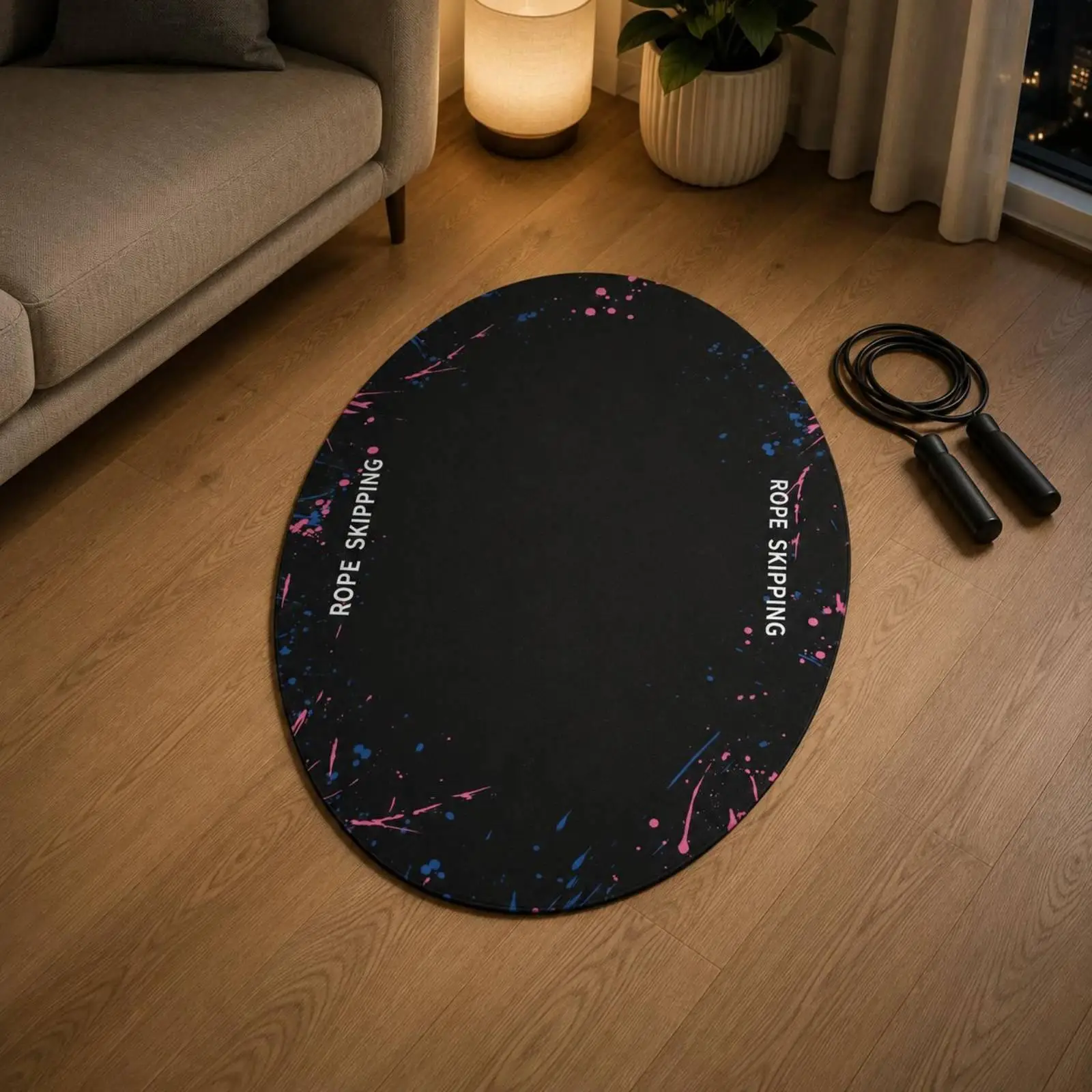 Non Slip Exercise Pad Thick Workout Fitness Mat Non Slip Base for Indoor Cardio Rope Jumping view 3