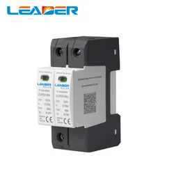CE Approved 2P DC 500V 1000V 20-40KA SPD House Surge Protector Protective Arrester Device Din Rail Lightning Protection
