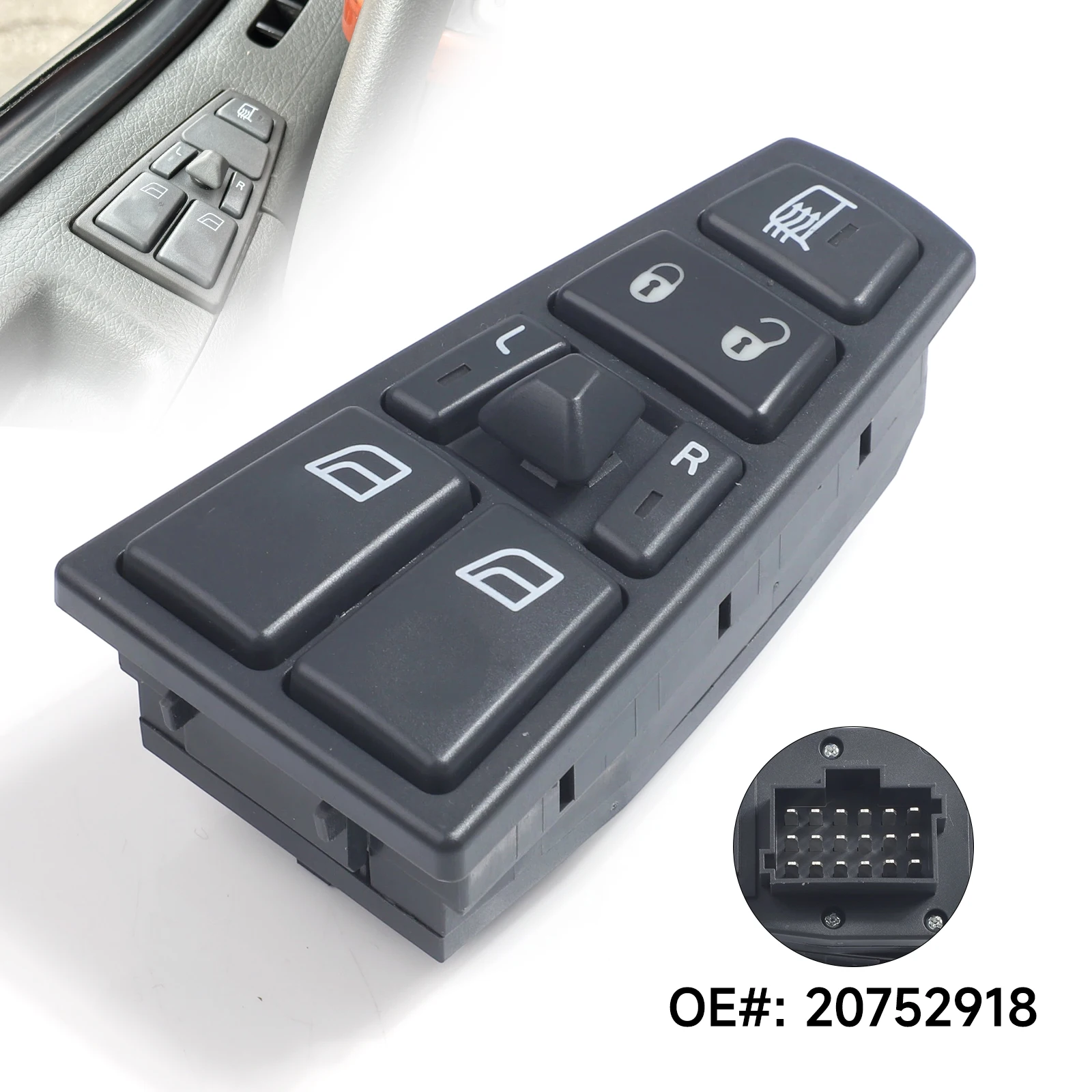 

Electric Master Power Regulator Button Window Lifter Control Switch For VOLVO Truck FH12 VN VNL VNM 2004-2012 20752918 20953592