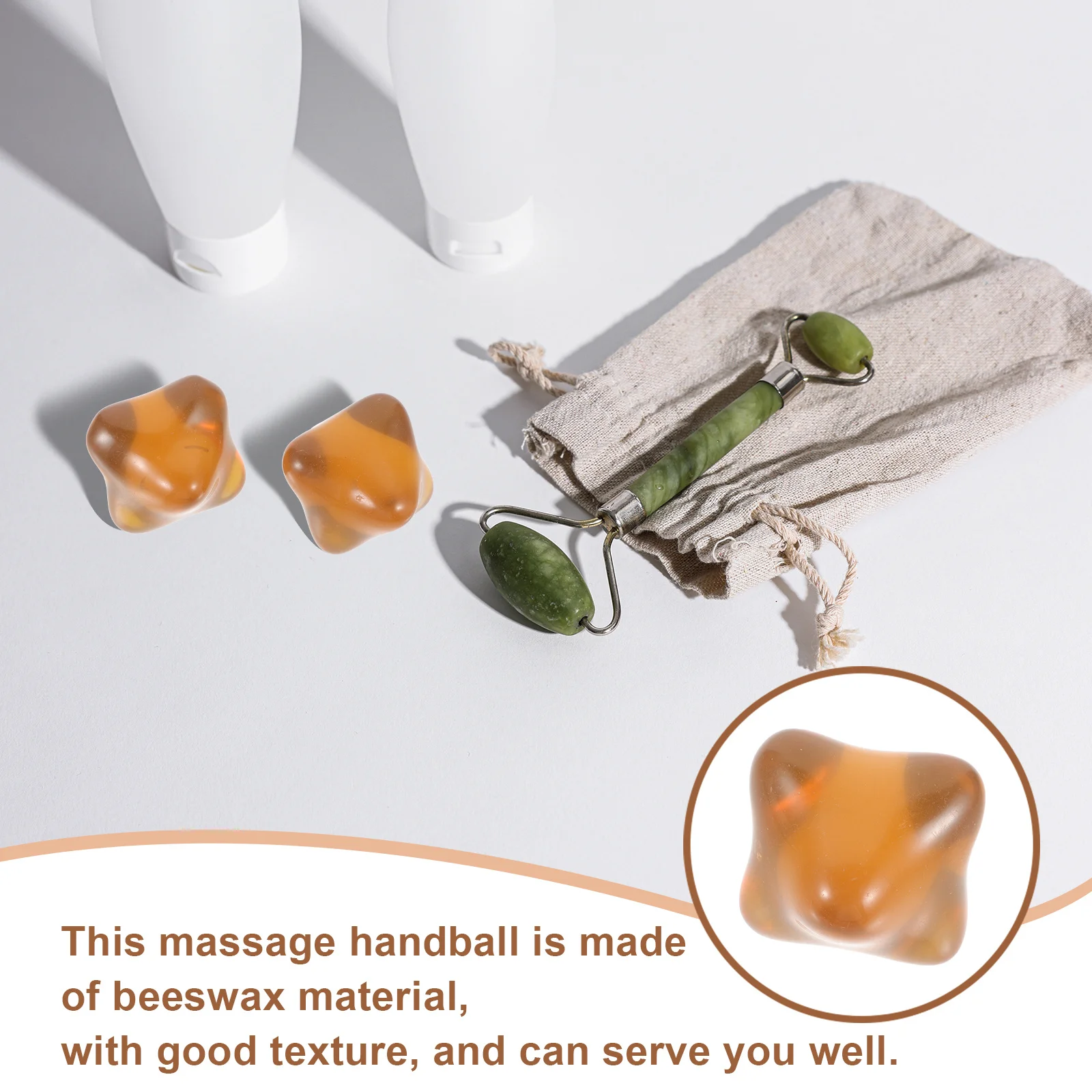 

2 шт. ручные массажные шарики из пчелиного воска для упражнений на руки, катающаяся терапия, облегчение боли и набор инструментов для стимуляции акупрессуры