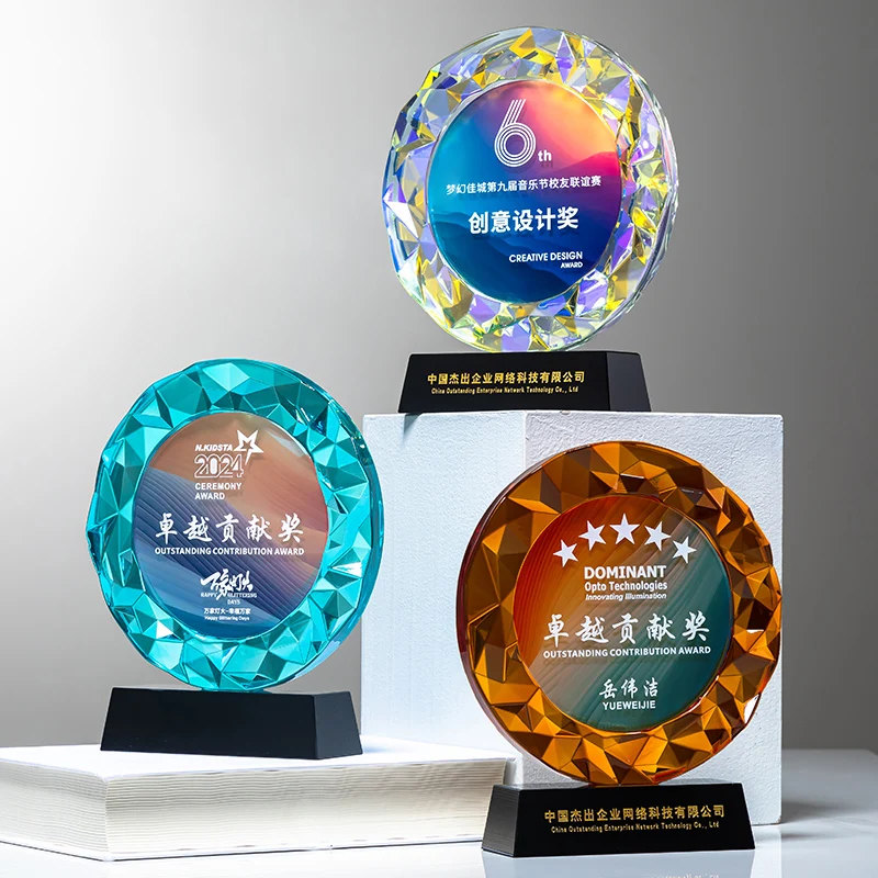 

Круглый мемориальный трофей Lvshen на заказ, персонализированный подарок для членов команды, копировальные награды, бесплатная гравировка