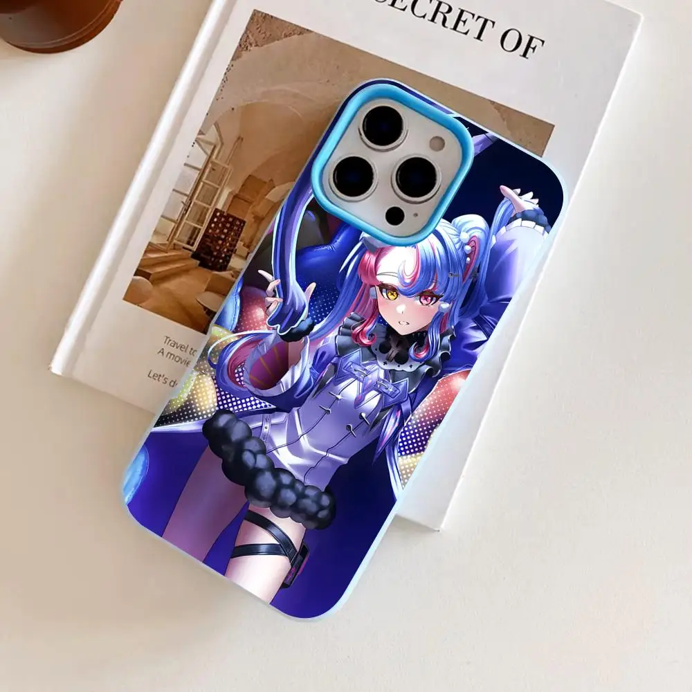 

Wuthering Waves Roccia Phone Case for iPhone 17 16 15 14 13 12 11 Air Pro Max Plus Jelly Double layer Light Blue Cover