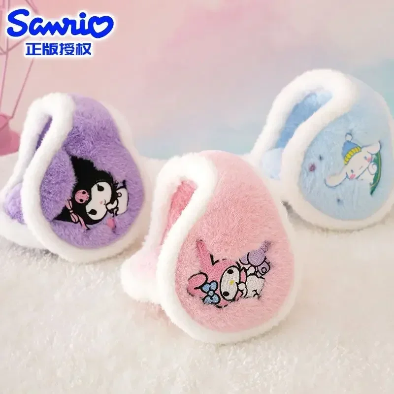 

Hello Kitty My Melody Anime Kawaii MINISO Kuromi Warm Earmuffs Winter Cute Children Ins Students Ear Warmer Protection Gift Toys