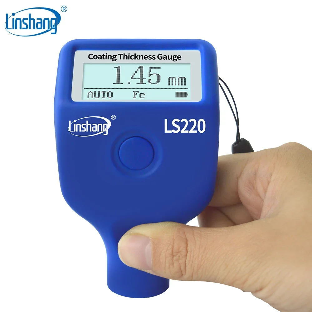 Paint Coating Thickness Tester 0-2000μm 0.1μm Fe NFe Probe Gauge LS220 for Auto Car  Film   -20℃ LCD Screen