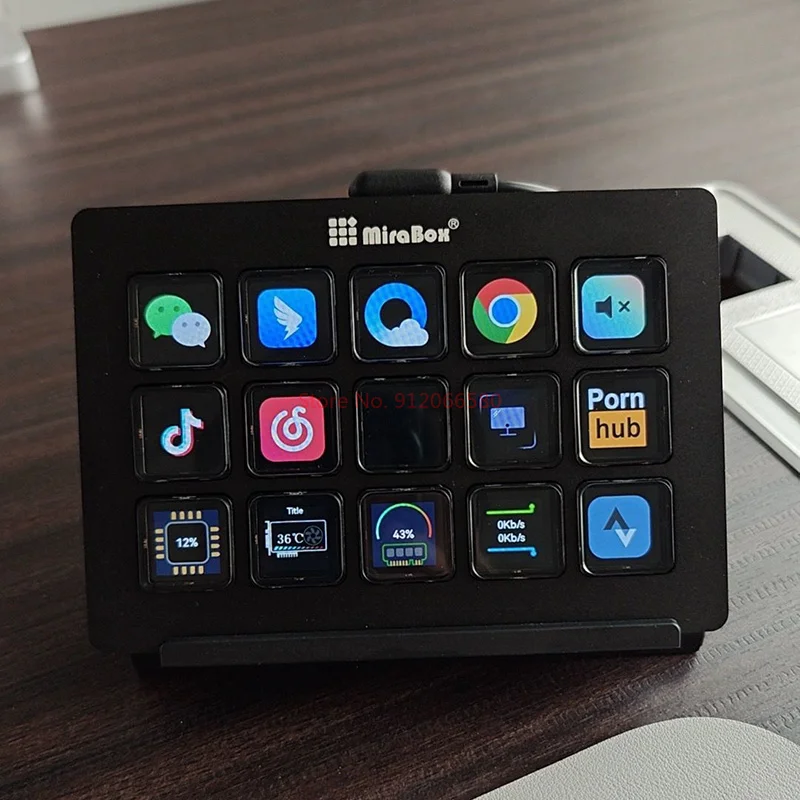 Stream Deck Visual Keyboard Lcd Button 15 Keys Live Content Creation Controller Custom Button For Windows/macos/android/ios Gift