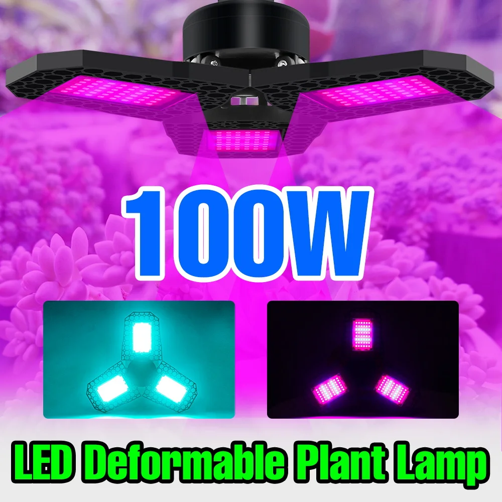 

100W LED E27/E26 Full Spectrum Grow Light Bulb AC 220V Greenhouse Tents Vegetable Flower Hydroponic Greens Cultivation Lamp 110V