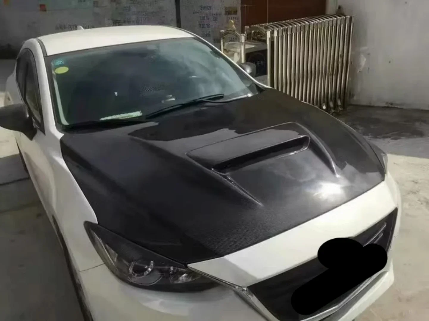 Resin Carbon Fiber Engine Hood Engine Cover Assembly For Mazda3 Axela modified Auto Accessories