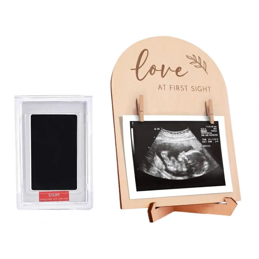 Picture Display Fame Wooden Photo Frame for Expectant Baby Sonogram Picture Keepsake Gift Pregnancy Announcement Desktop